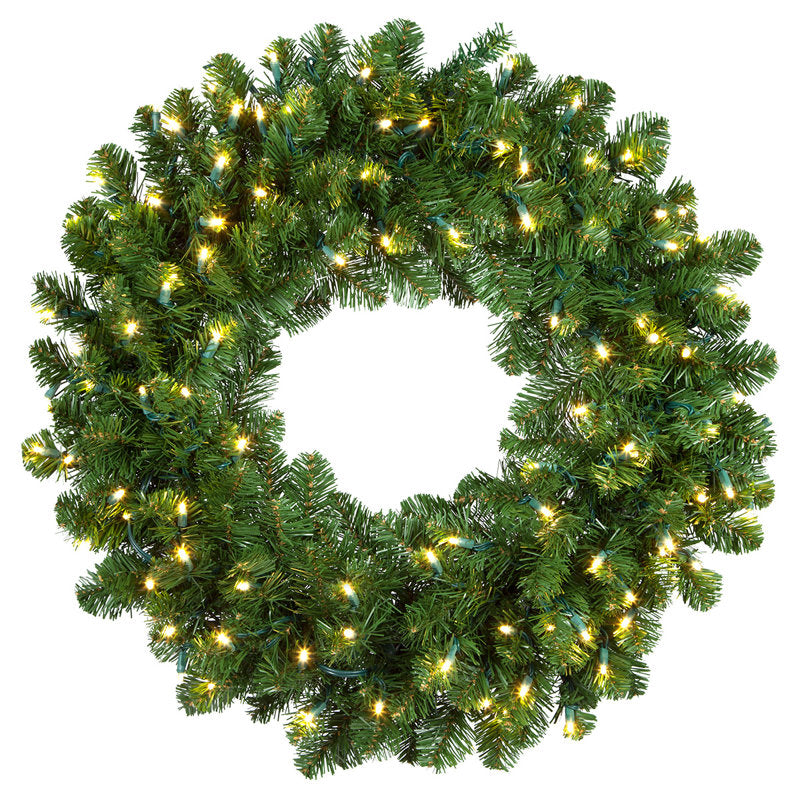 Pre-Lit Artificial Fir Christmas Wreath as a festive door display