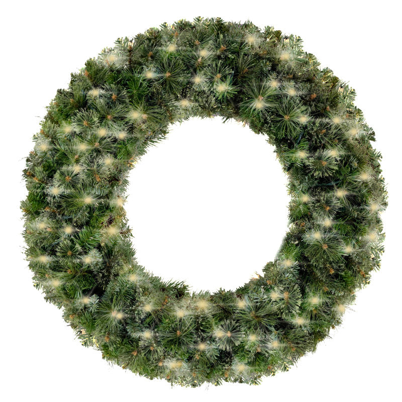 36" Pre-Lit Artificial Pine Christmas Wreath as a festive door display