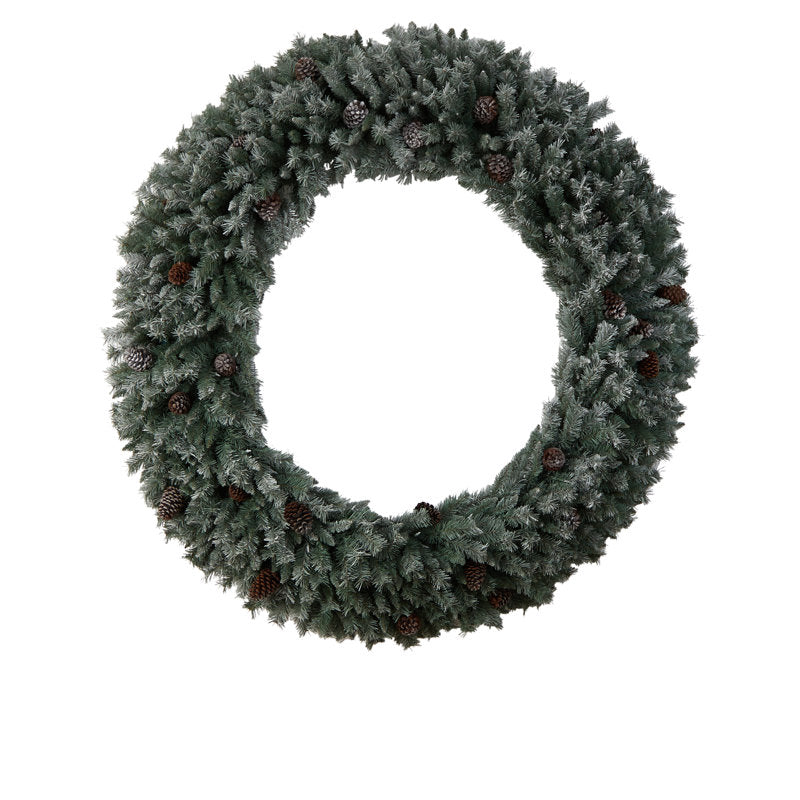 13" Christmas Wreath hung on a wooden door