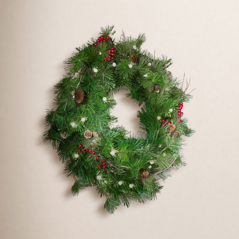26" Christmas Wreath displayed on a front door