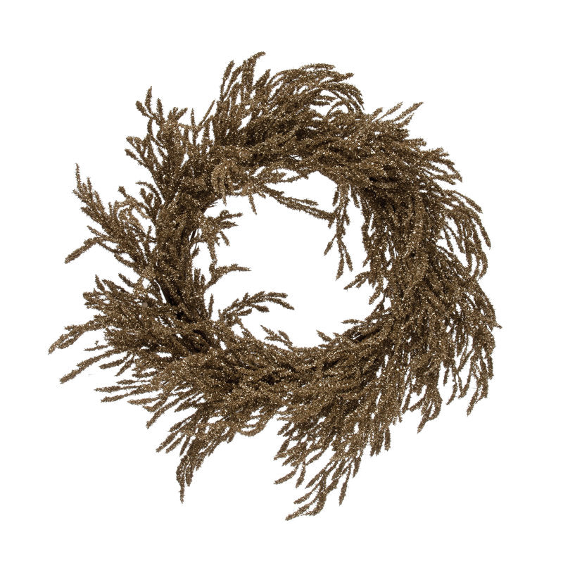 20" Artificial Pine Christmas Wreath hanging on a front door