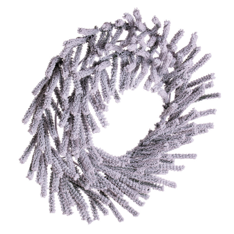 30" Artificial Pine Christmas Wreath hung on a wooden door