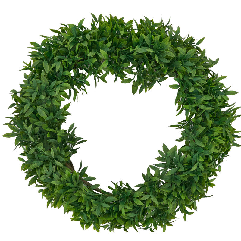18" Pre-Lit Christmas Wreath displayed on a front door