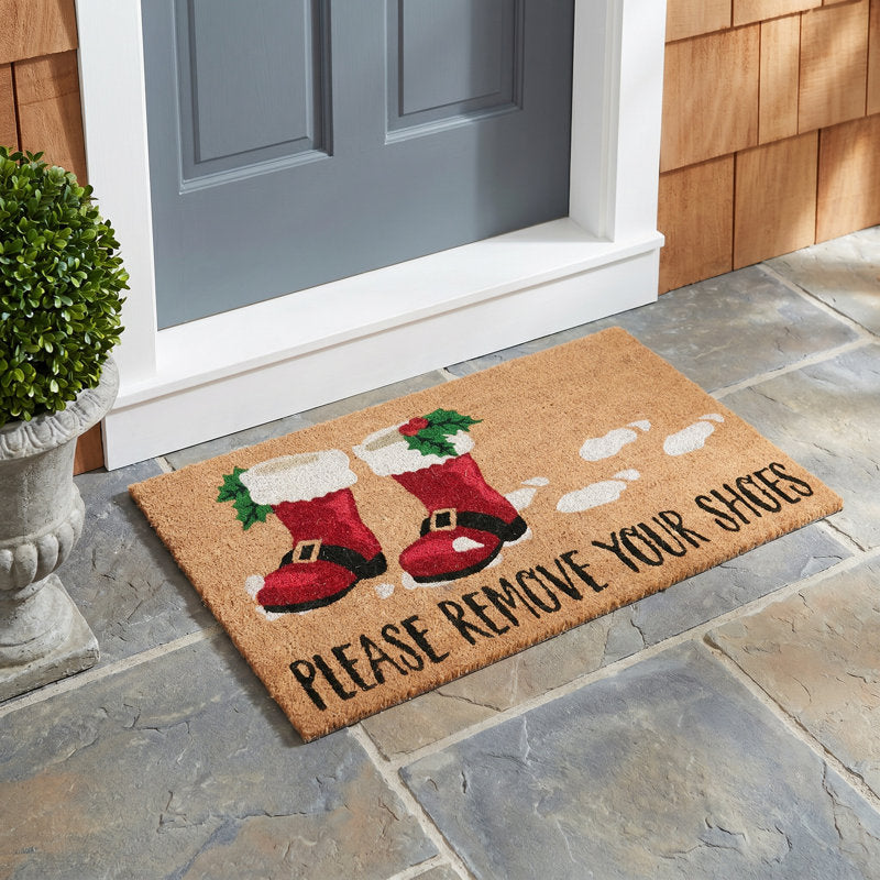 Fayetta Non-Slip No Pattern Christmas Doormat