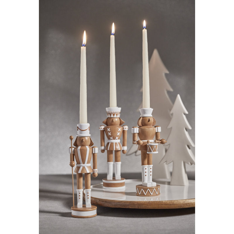 Fernie 9.75" Tall Nutcracker at Halt Taper Candle Holder