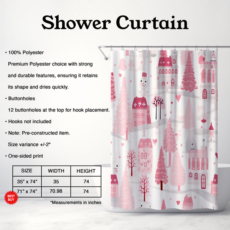 Festive Blush - Premium Shower Curtain 91