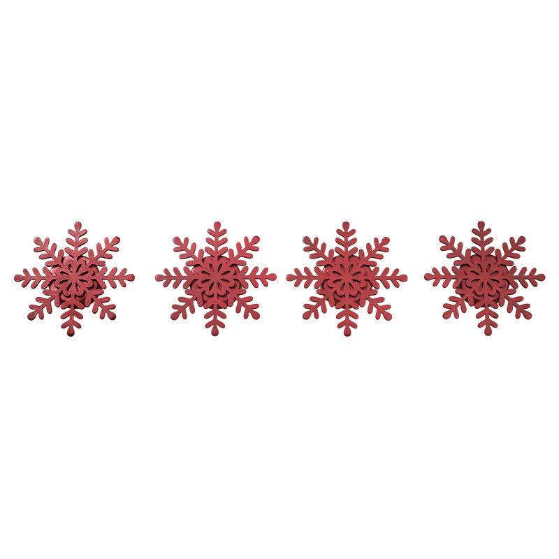 Festive Finds Tealight Holder Snowflake Set of 4 0.6x4.13x4.13