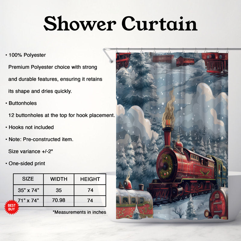 Festive Train - Premium Shower Curtain