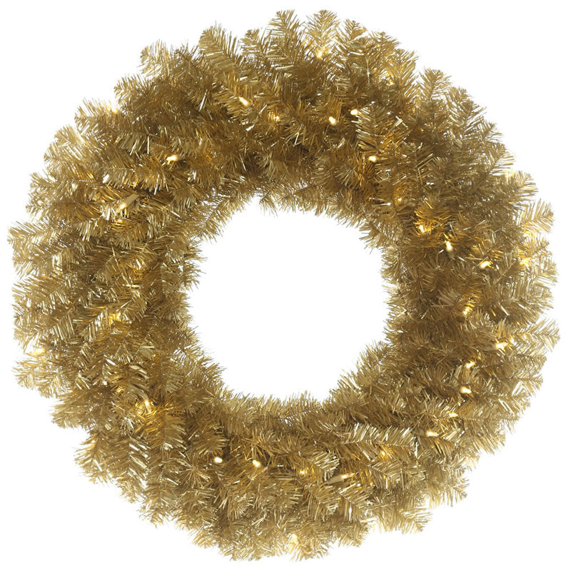 18" Farmhouse Berry Christmas Wreath displayed on a front door