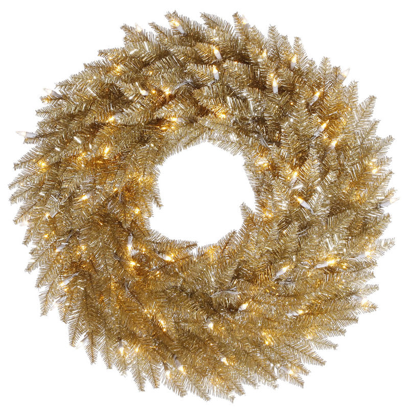 Pre-Lit Artificial Fir Christmas Wreath as a festive door display