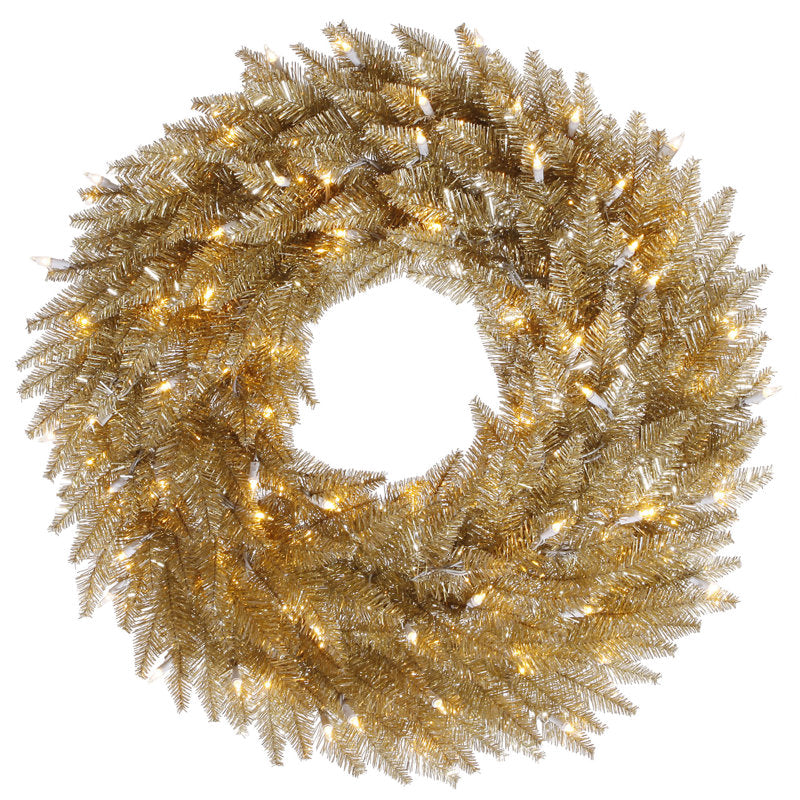 18" Farmhouse Berry Christmas Wreath displayed on a front door
