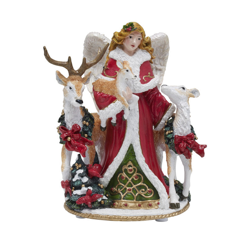 15.5" Glittered Brown Standing Christmas Decoration