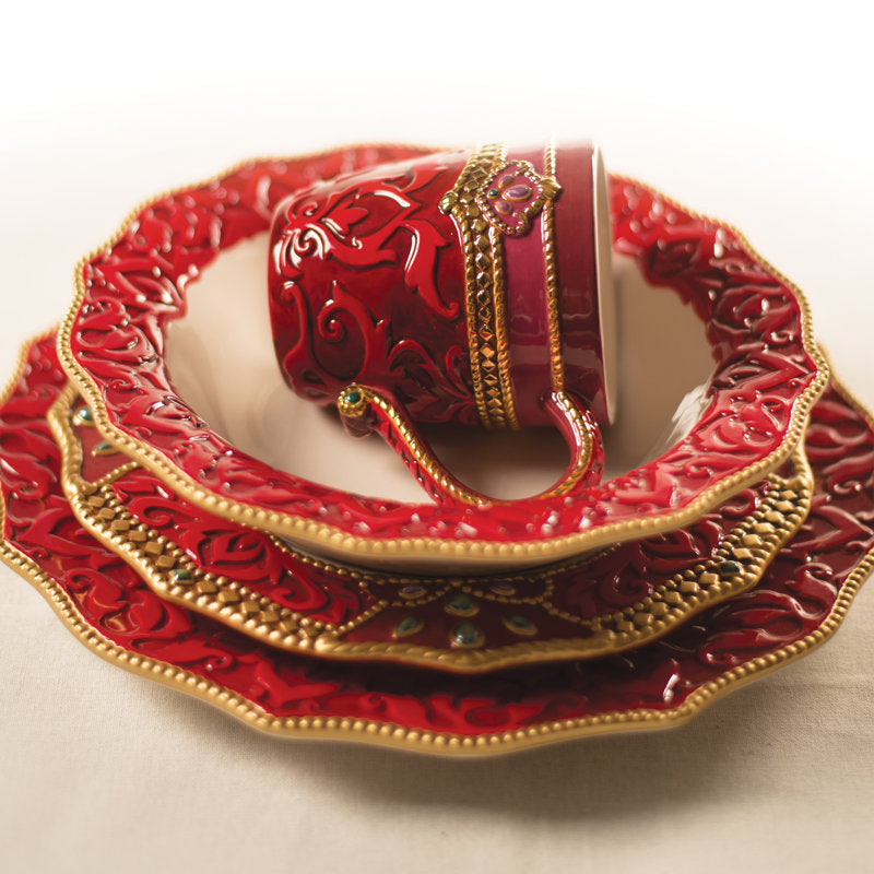 Fitz and Floyd Renaissance Holiday 4-Piece Stoneware Place Setting, Service for 1