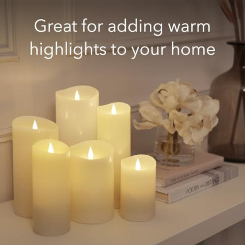 Flameless LED Candles with Remote Control, Flickering 3D Moving Flame Battery Operated Candles in Real Wax Shell for Indoor Use, Home decor Ivory