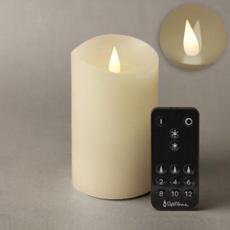 Flameless LED Candles with Remote Control, Flickering 3D Moving Flame Battery Operated Candles in Real Wax Shell for Indoor Use, Home decor Ivory