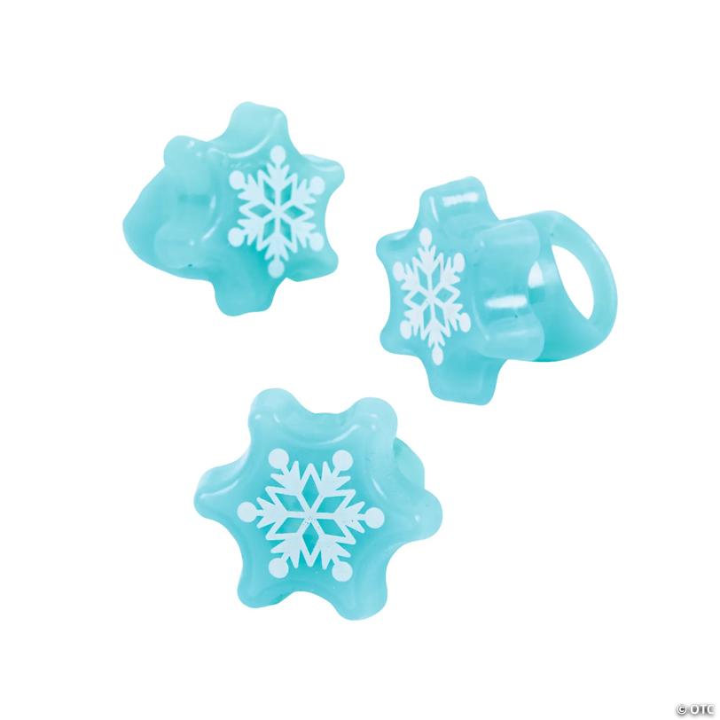 Flashing Snowflake Light-Up Rings - 12 Pc.