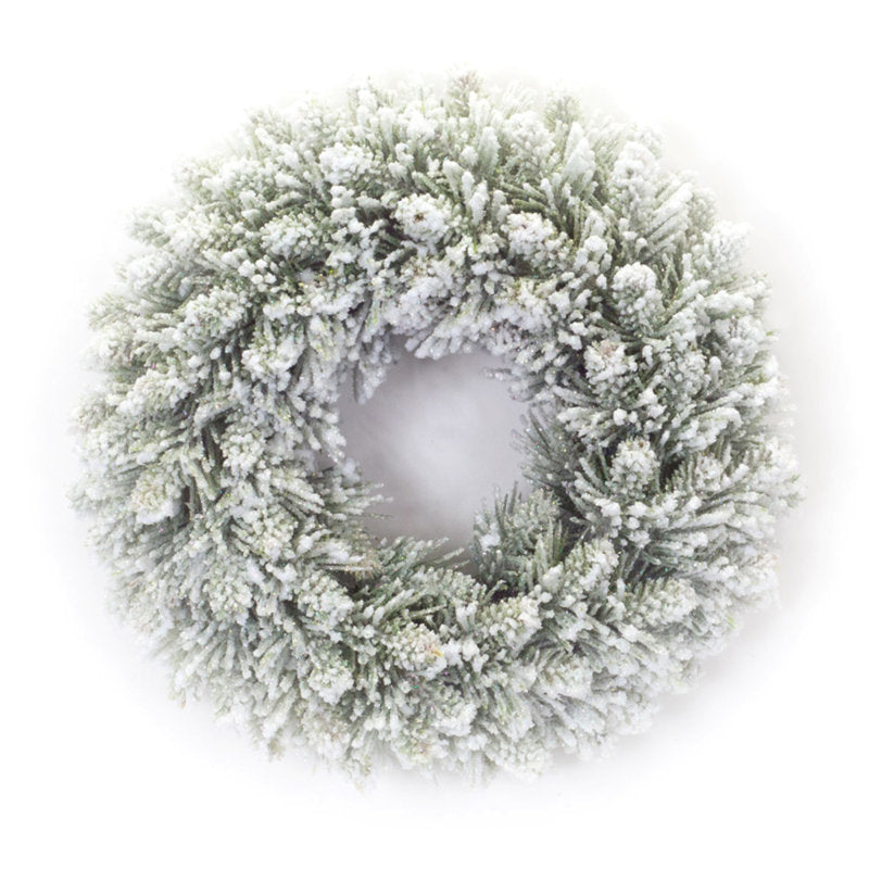20" Pre-Lit Christmas Wreath displayed on a front door