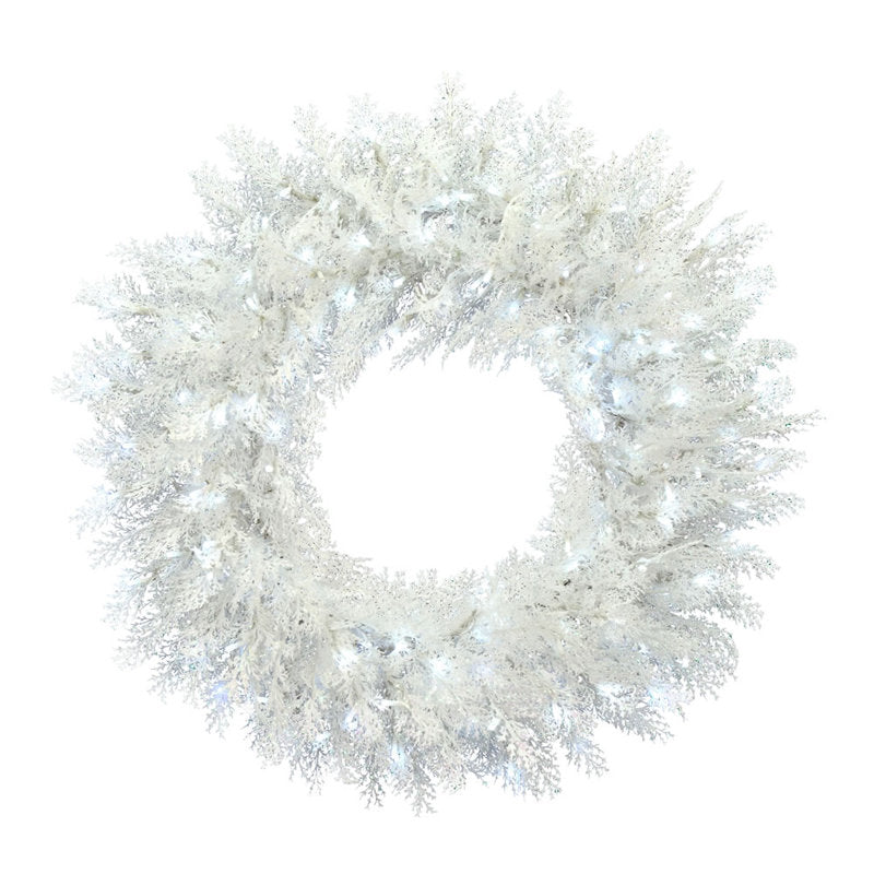 24" Artificial Christmas Wreath as a festive door display