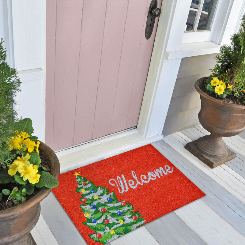 Fluellen Non-Slip No Pattern Christmas Doormat