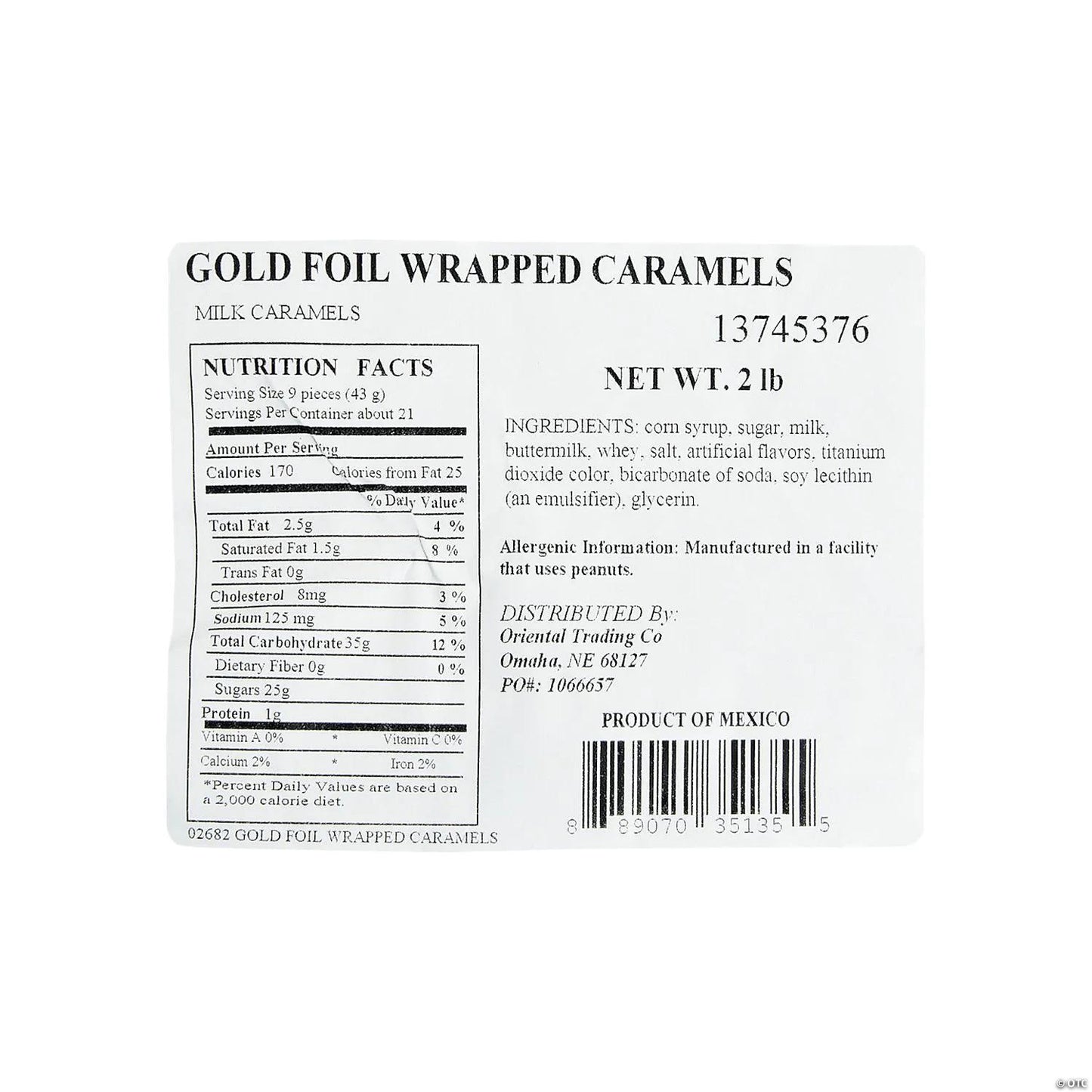 Foil-Wrapped Caramels - 189 Pc.