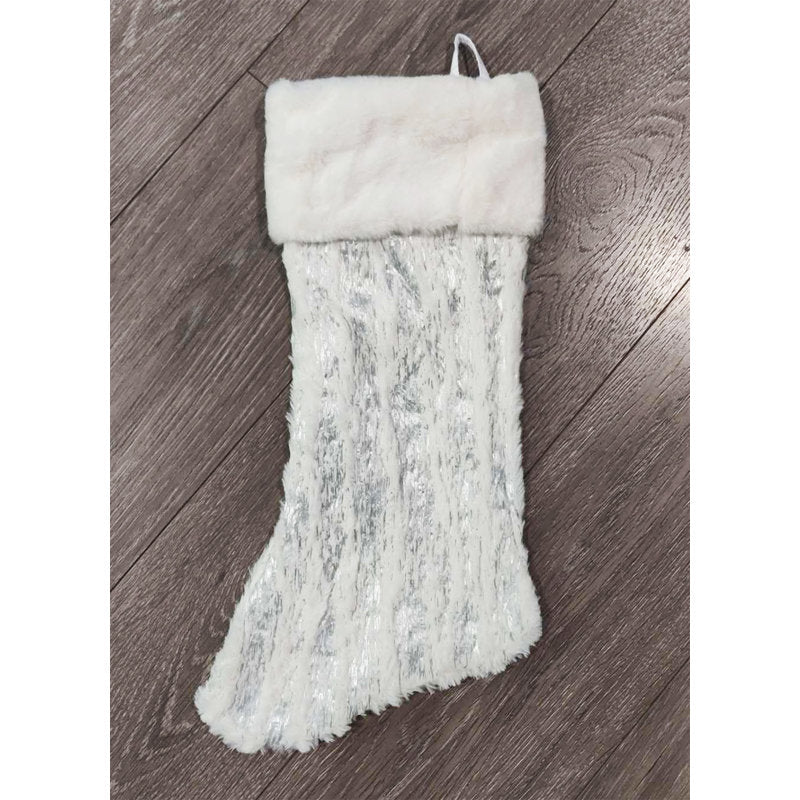 Foil Faux Fur Christmas Stocking