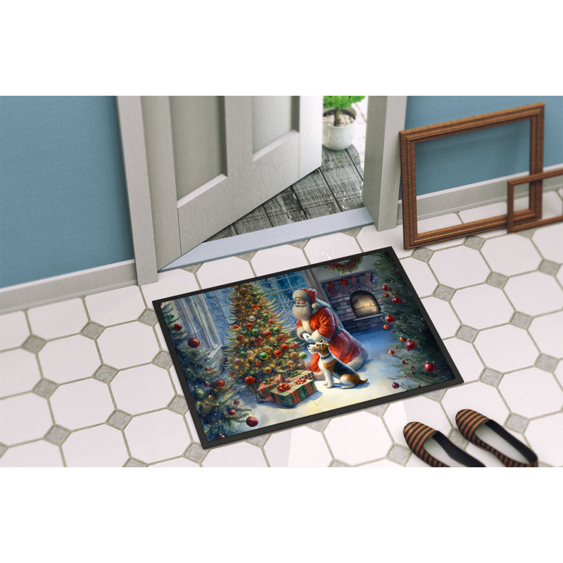 Fox Terrier and Santa Claus Doormat