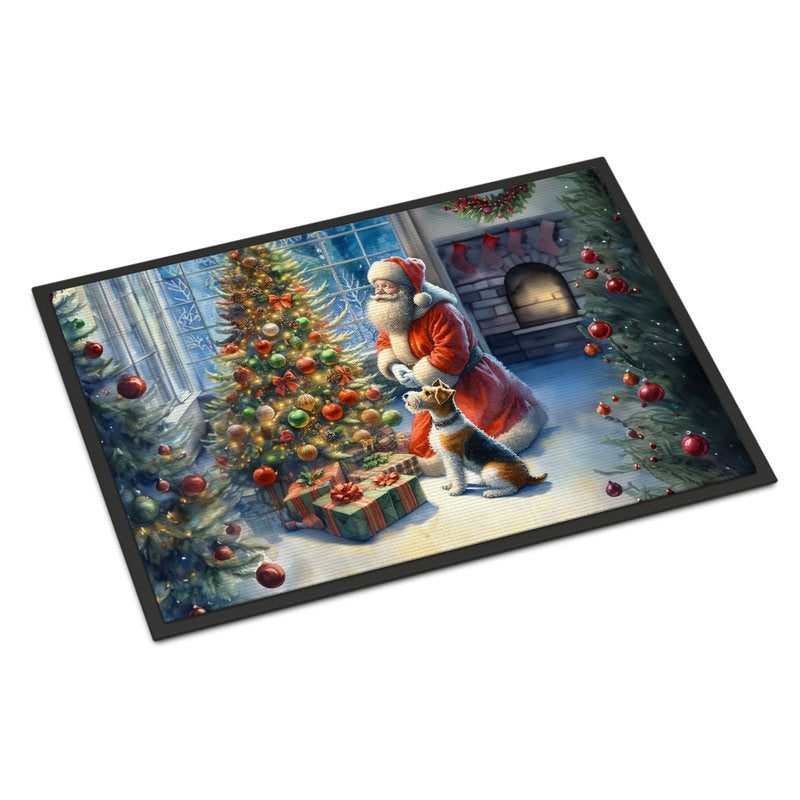 Fox Terrier and Santa Claus Doormat