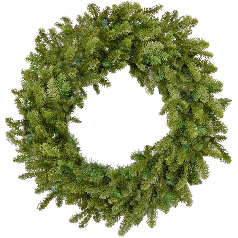 Artificial Christmas Wreath hanging on a front door