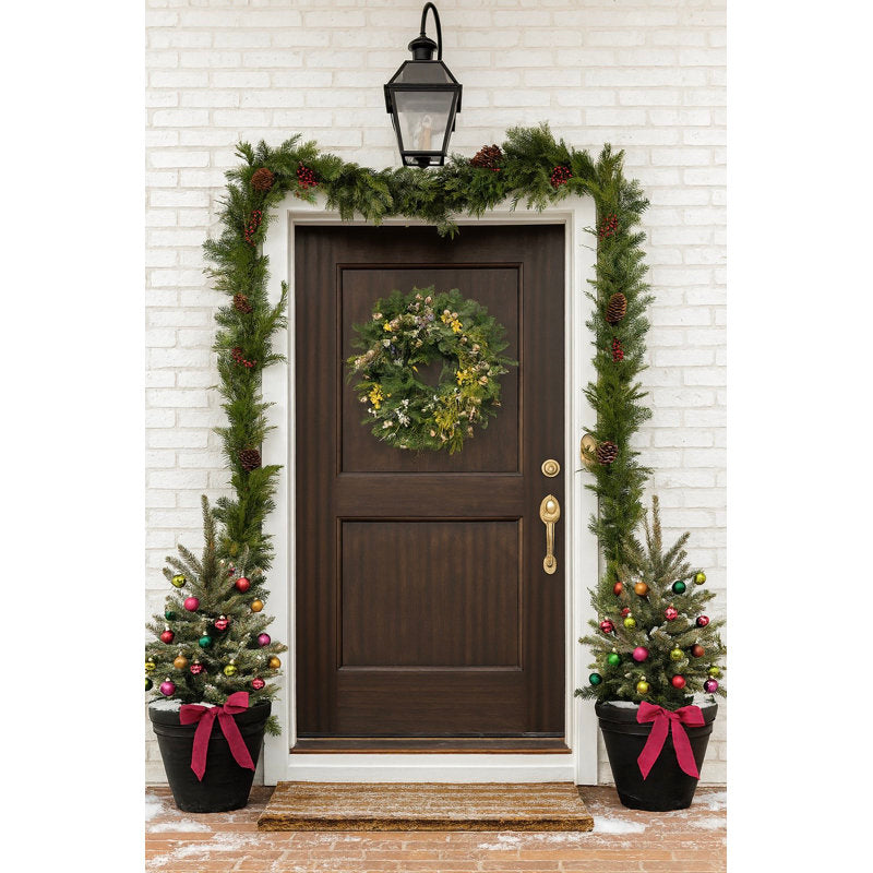 28" Artificial Christmas Wreath as a festive door display