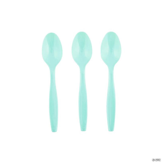 Fresh Mint Green Plastic Spoons - 24 Ct. | USA Decoration®