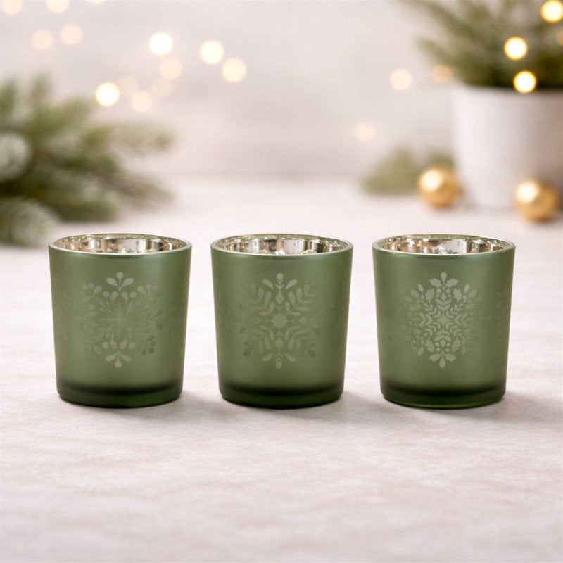 Frosted Snowflake Votive Holder
