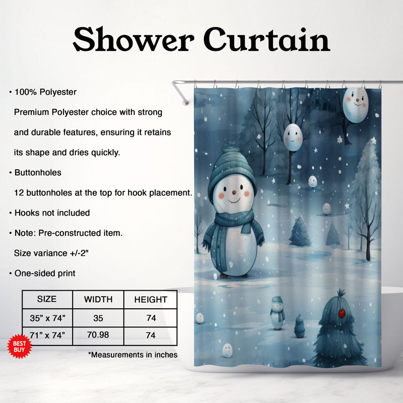 Frosty Snowman - Premium Shower Curtain