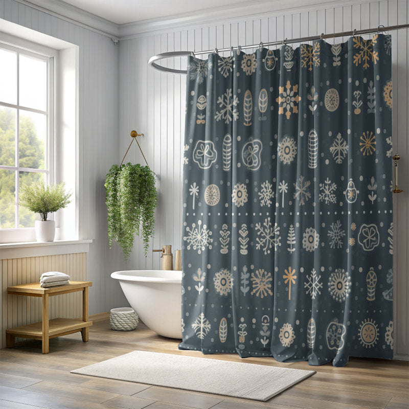Frozen Snow Design - Premium Shower Curtain