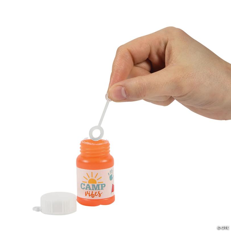 Fun Mini Camp Bubble Bottles - 24 Pc. with Attached Wands