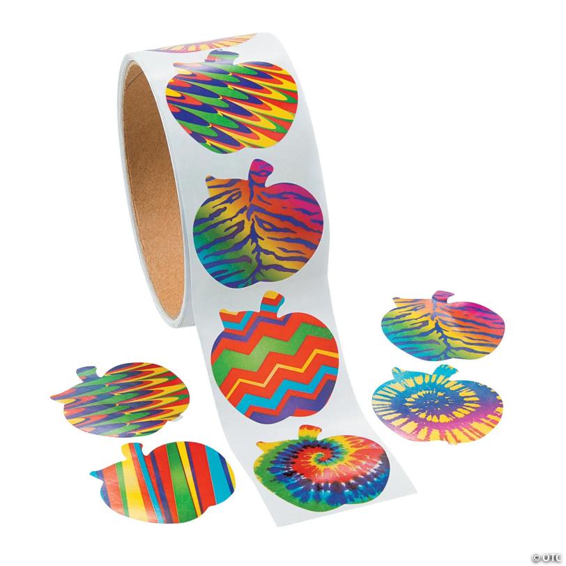 Funky Apple Sticker Roll - 100 Pc. | USA Decoration®