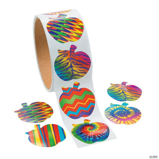 Funky Apple Sticker Roll - 100 Pc. | USA Decoration®