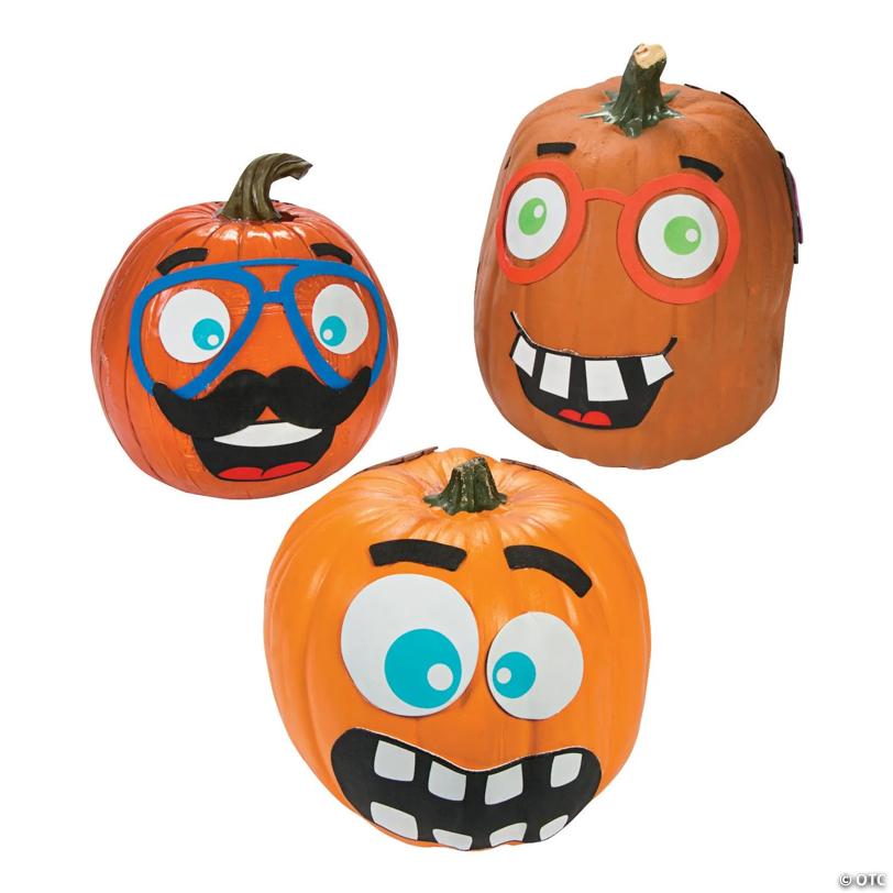 Funny Face Pumpkin Decorating Craft Kit - Makes 12