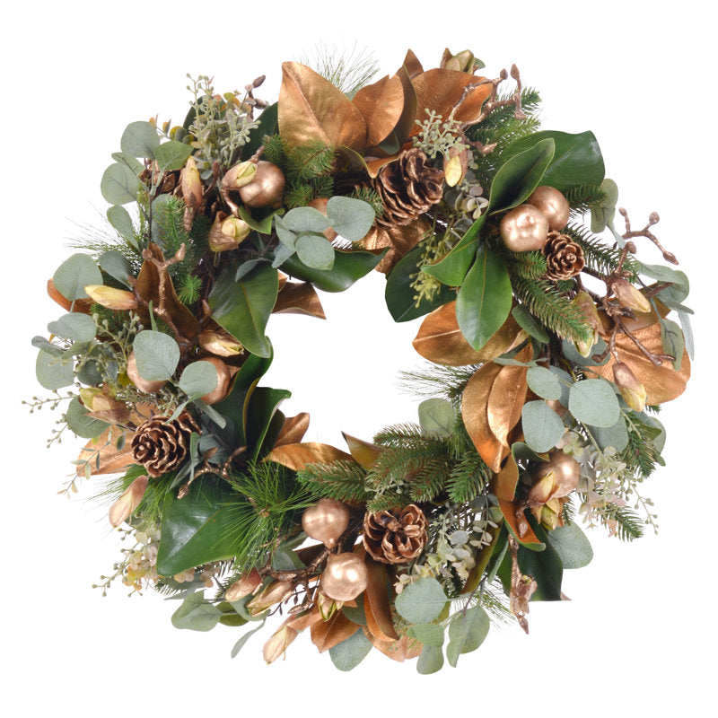 30" Pre-Lit Artificial Pine Christmas Wreath as a festive door display