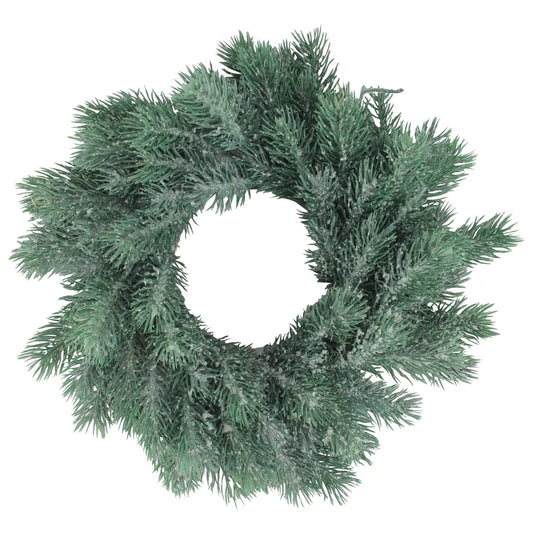 Frosted Green Pine Artificial Christmas Wreath 12 Inch Unlit