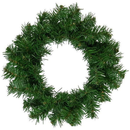 16" Unlit Artificial Dorchester Pine Wreath Deluxe Holiday Greenery Decoration