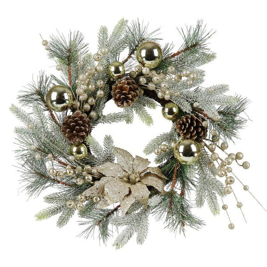 20" Christmas Wreath with Warm LED Lights – Front Door Decor
