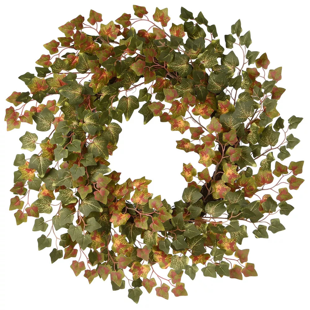 Artificial Ivy Autumn Wreath 24 Inch Fall Seasonal Door Decoration
