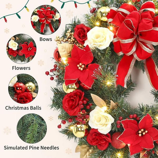 Northlight 30 Inch Deluxe Windsor Pine Artificial Christmas Wreath – Unlit Holiday Decoration
