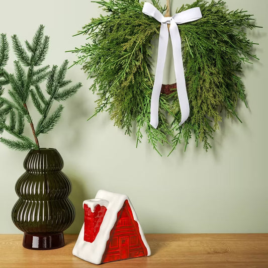 Draping Cedar Mini Christmas Wreath Green - USA Decoration™