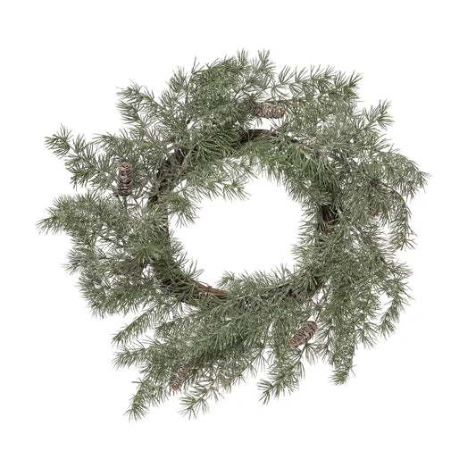 24-Inch Green Christmas Soft Piney Fir Wreath – Holiday Décor Accent