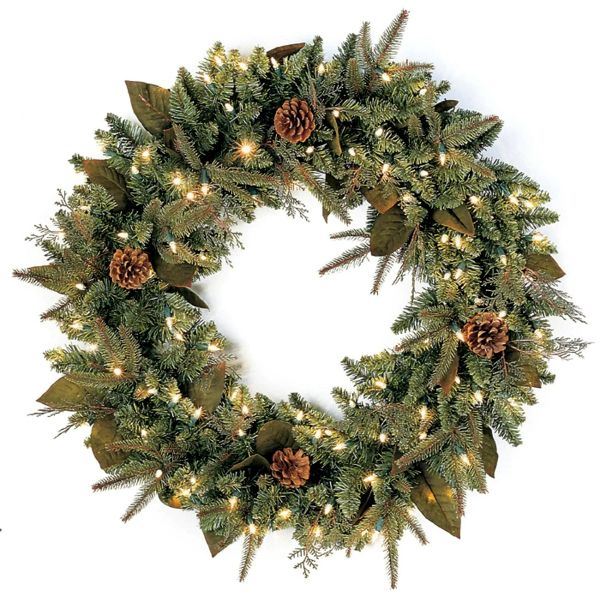 24” Pre-Lit Green River Spruce Christmas Wreath