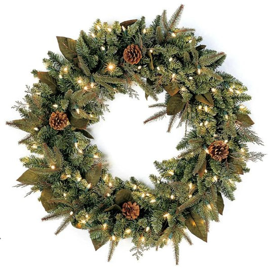 24” Pre-Lit Green River Spruce Christmas Wreath