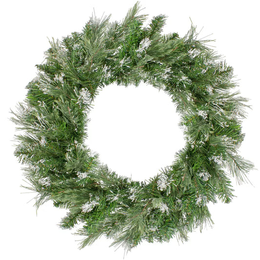 24 Inch Unlit Snow Mountain Pine Artificial Christmas Wreath