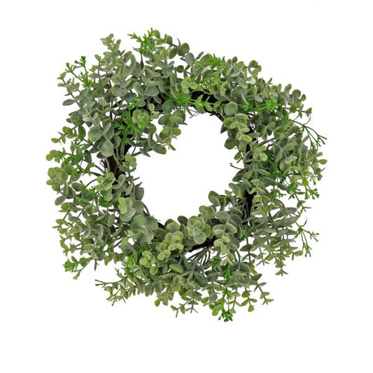 14 Inch Artificial Eucalyptus Spring Table Wreath for Indoor and Outdoor Decor