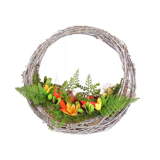 15 Inch Vibrant Spring Floral Hammock Artificial Wreath